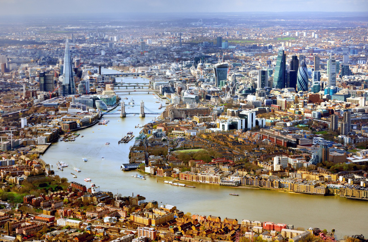 Aerial view of  London